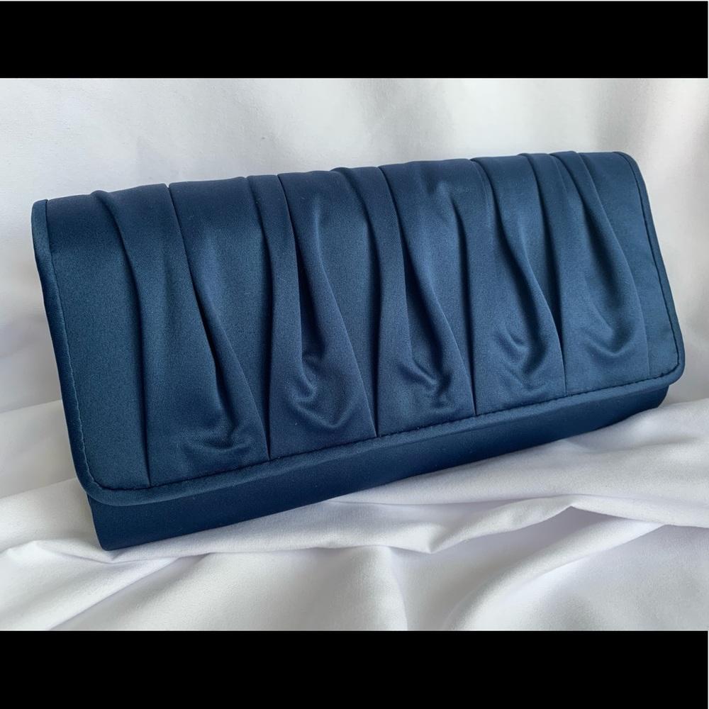 Navy Clutch With Shoulder Strap